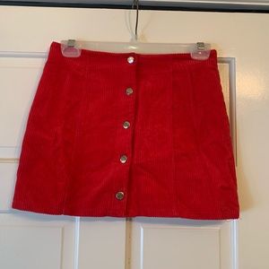 Forever 21 Corduroy Button-Up Mini Skirt